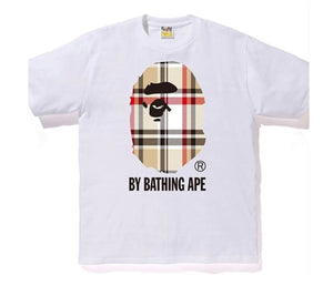 Bape Check Big Ape Head Tee (White)