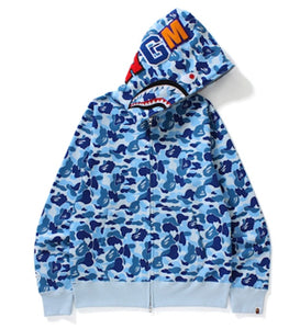 Bape ABC Camo Shark Full Zip Hoodie (Blue)