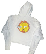 Load image into Gallery viewer, Off White Distressed Flamed Bart Hoodie
