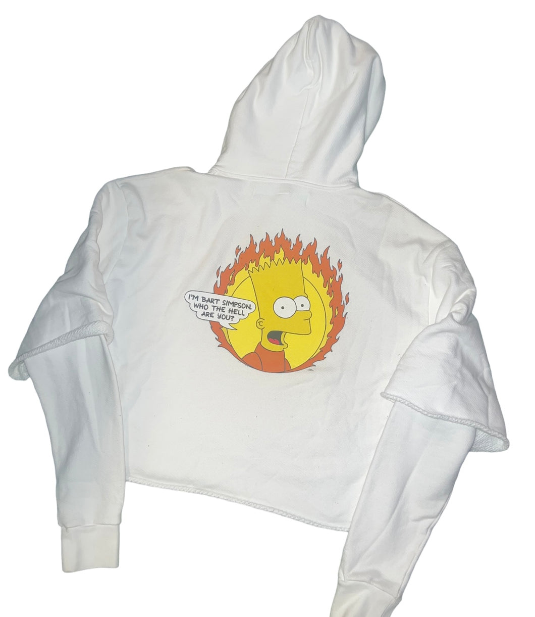 Off White Distressed Flamed Bart Hoodie