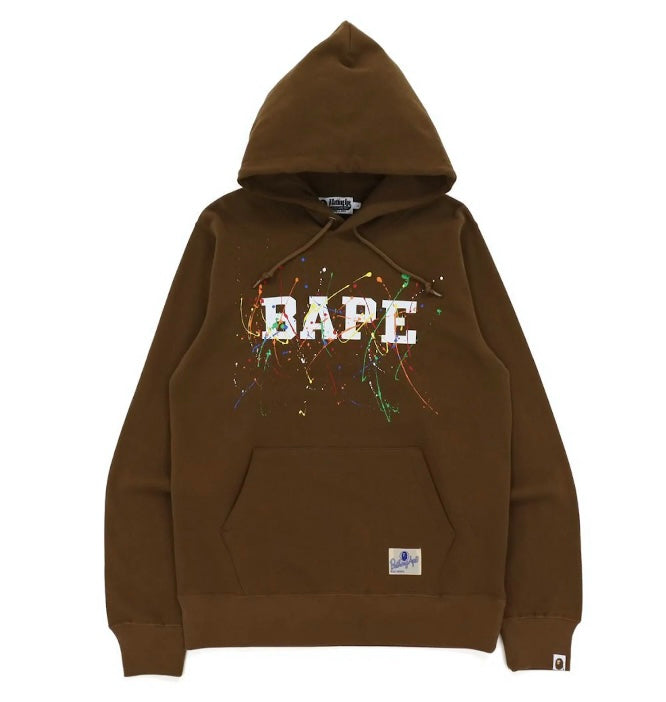 Bape Paint Splatter Hoodie (Brown)