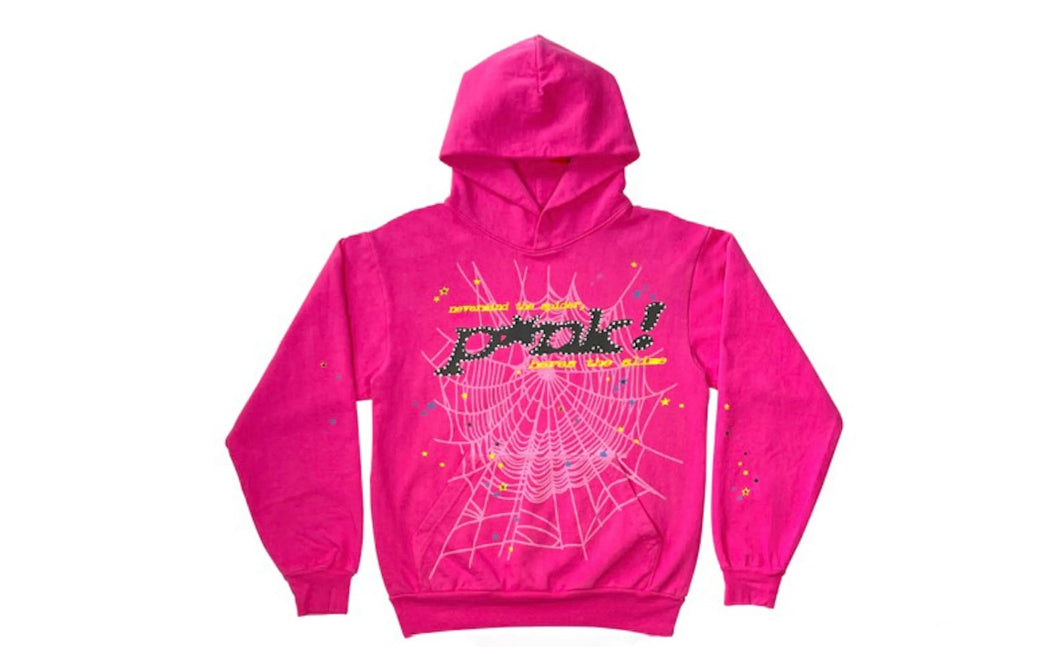 Sp5der Pink Hoodie Pink