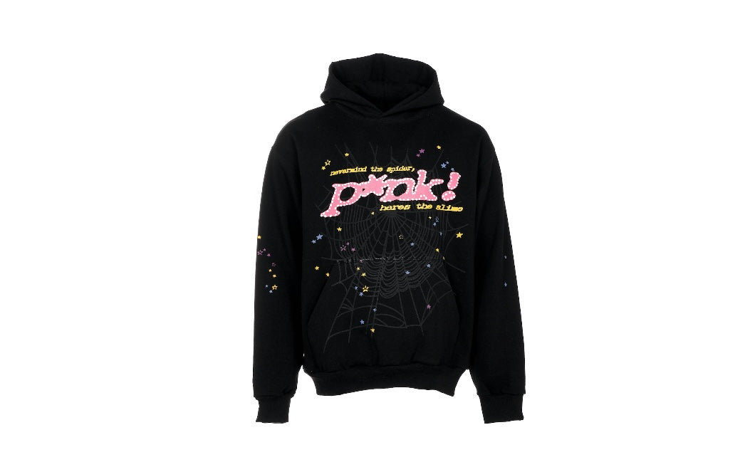 Sp5der P*nk Hoodie Black